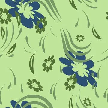 Folk flowers pattern Floral surface design Seamless pattern Stock Illustration