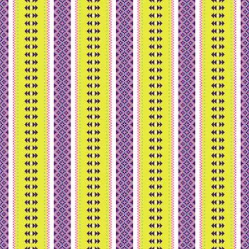 Folk geometric seamless pattern pixel art and shapes texture. Illustrazione stock