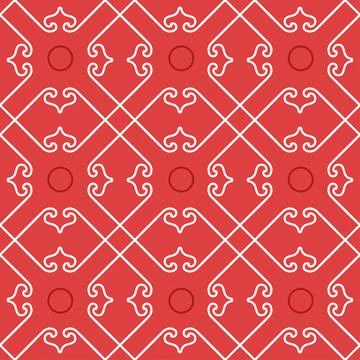 Folk geometric seamless pattern with squares, lines, grid, diamonds, repeat Illustrazione stock