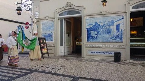 A folk group dressed in typical cost Stock Footage 79950815