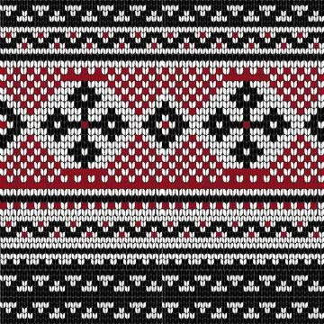 Folk knitting pattern with cross Stock Illustration