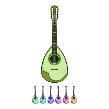 Folk mandolin cartoon vector graphic Stock Illustration