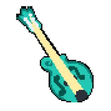 Folk mandolin pixel art vector illustration 스톡 일러스트