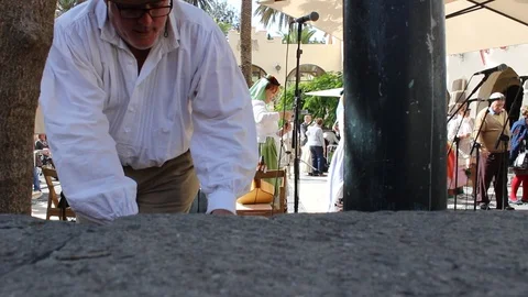 Folk musicians get ready for the performance Stock Footage 99152660