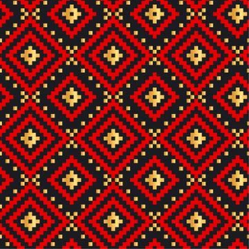 Folk ornament color seamless pattern Illustrazione stock