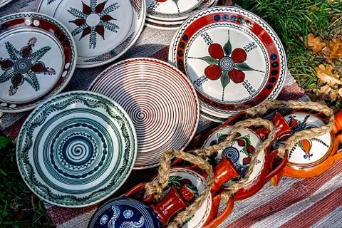 Folk pottery 10 Stock Photos