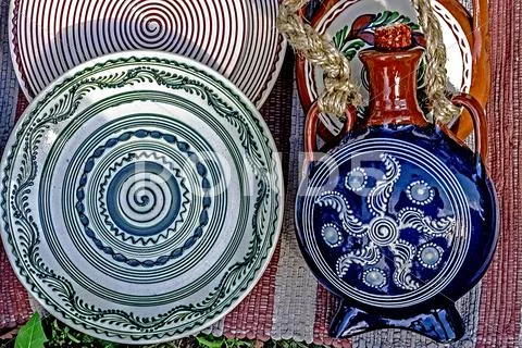 Folk pottery 11 Stock Photos