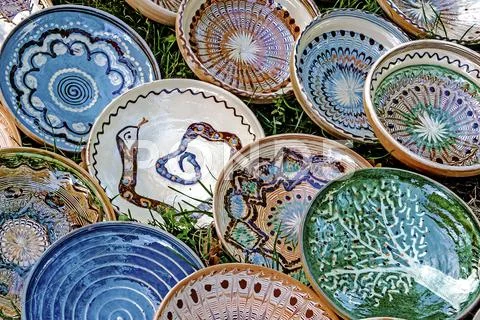 Folk pottery 12 Stock Photos