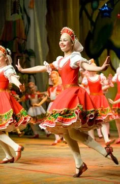 Folk russian dance Stock Photos