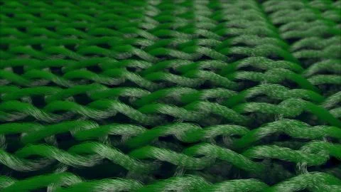 A folk style 3d rendering of rough material strands made of loops connected w Stock Illustration