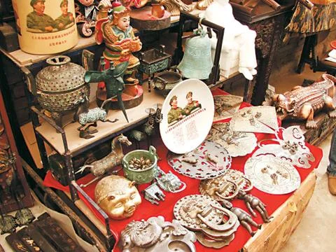 Folkcraft store Stock Photos