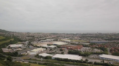 Folkestone from above Stock Footage 70864915