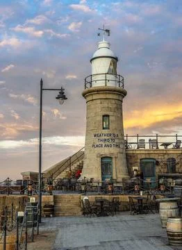 The Folkestone Harbour Arm Lighthouse Stock Photos