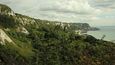 Folkestone Warren and cliffs Stock Footage 70864997