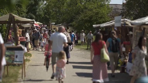 Folklore market, Hungary Stock Footage