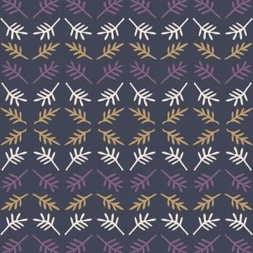Folkloric leaf ethnic stripe background. Seamless pattern with horizontal Illustrazione stock