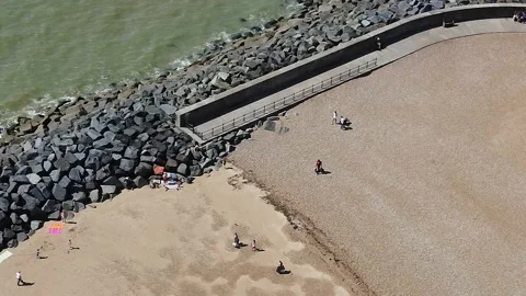 Folkstone Beach 2 Stock Footage 203845111