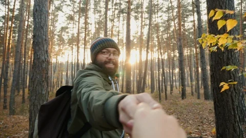 Follow the adventure in the fall forest Stock Footage 119150048