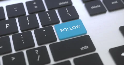 Follow Blue Key on the keyboard Stock Footage 251434546
