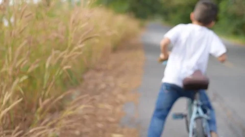 Follow boy bicycle Vídeos de archivo 70307162