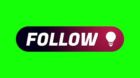 Follow button animation with lightbulb icon. Social media call to action on Stock Footage 340602944