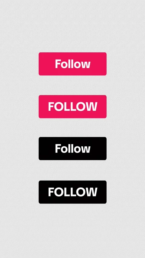 Follow Button Animation Pack Vertical Alpha Channel 4K Video stock 334535914