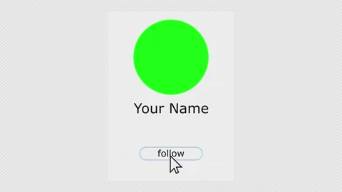 Follow Button Clicked With Green Profile Picture Animation Stock Footage 172520393