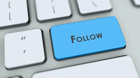 Follow button on computer keyboard. Key is pressed, click for HD Stock Footage 35647270