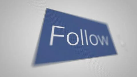 Follow button in depth field Stock Illustration