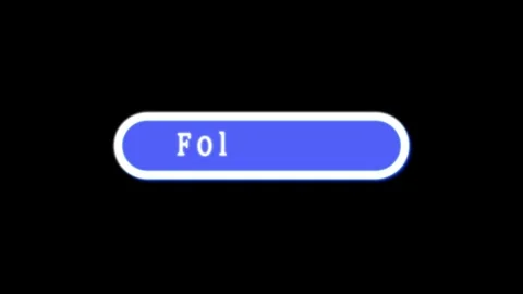 Follow button glowing neon animation with white Tex. Blue rounded rectangle.. Stock Footage 330346714