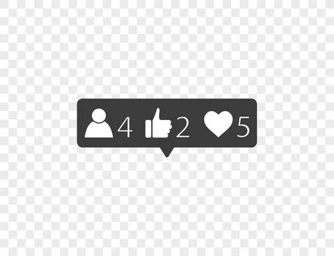 Like, follow, comment icon on transparent background. Vector illustration. 스톡 일러스트