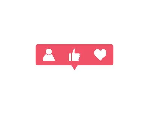 Like, follow, comment icon on white background. Vector illustration. Stock Illustration
