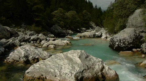 Follow down stream river rapids Stock-Footage 44939192