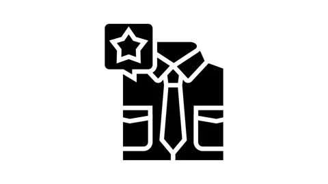 Follow the dress code glyph icon animation Stock Footage 326158137