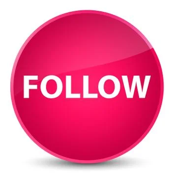 Follow elegant pink round button Stock Illustration