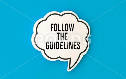 Follow the guidelines text on speech bubble Stock Illustration