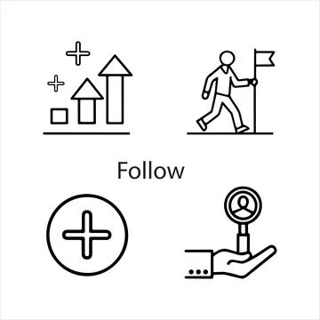 Follow icons vector editable eps Stock Illustration
