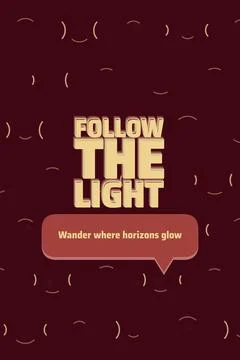 FOLLOW THE LIGHT display type design with color offset glyph style and solid dar Stock Illustration