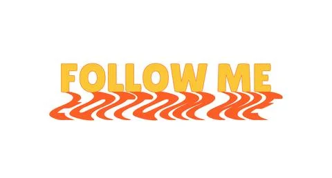 Follow me bold internet button with wavy orange shadow Stock Illustration