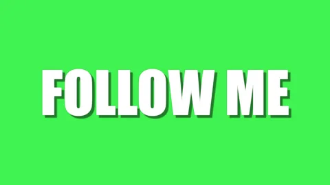Follow Me Bold White Text Animation on Green Background Stock Footage 331784776