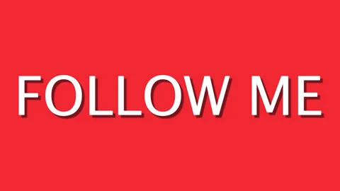 Follow Me Bold White Text Animation on Red Background Stock Footage 331784791