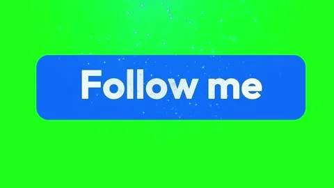 Follow me button with animated particles on a green screen background for Stock Footage 343908097