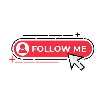 Follow Me button icon vector for social media. Follow icon Vector illustratio Stock-Illustration