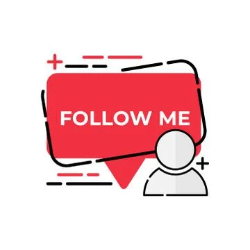 Follow Me button icon vector for social media. Follow icon Vector illustratio Stock Illustration
