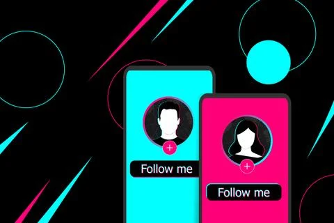 Follow me - a button on a smartphone screen in popular social media style. Ilustração Stock