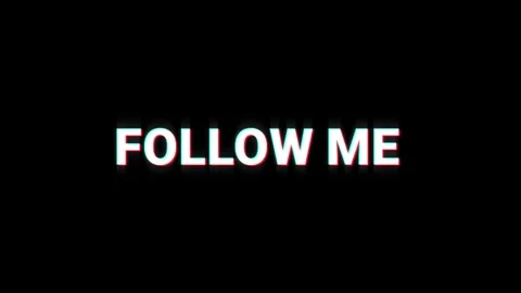 Follow me glitch text animation social media digital online video Stock Footage 313122435