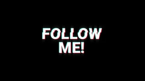 Follow me glitch text animation social media digital online video Vidéo 313122468