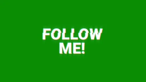 Follow me glitch text animation social media digital online video Vidéo 313122472