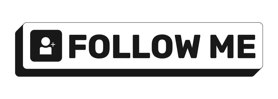Follow me rectangle UI web button Stock Illustration