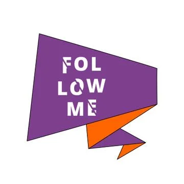 Follow me sliced text. Vector illustration. Stock Illustration